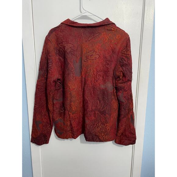 Coldwater Creek Jacket Medium Rust Floral Leaf Lace Fairy Grunge Whimsygoth NWT - Picture 5 of 8